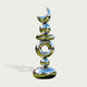 Celestial Moon Totem Mirror Polished Stainless Steel Sculpture Modern Lawn Art For Waterfront Villas on a white background