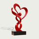 Romantic Intertwined Heart Stainless Steel Sculpture Modern Garden Art on a white background