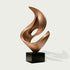 Dynamic Hollow Sprout Abstract Stainless Steel Sculpture on a white background