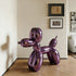 INFINITY Exquisite Purple Balloon Animal Stainless Steel Indoor Dog Statue For Luxury Apartments IS-067