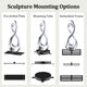 Three different sculpture mounting options labeled S1, S2, and S3 on a white background.
